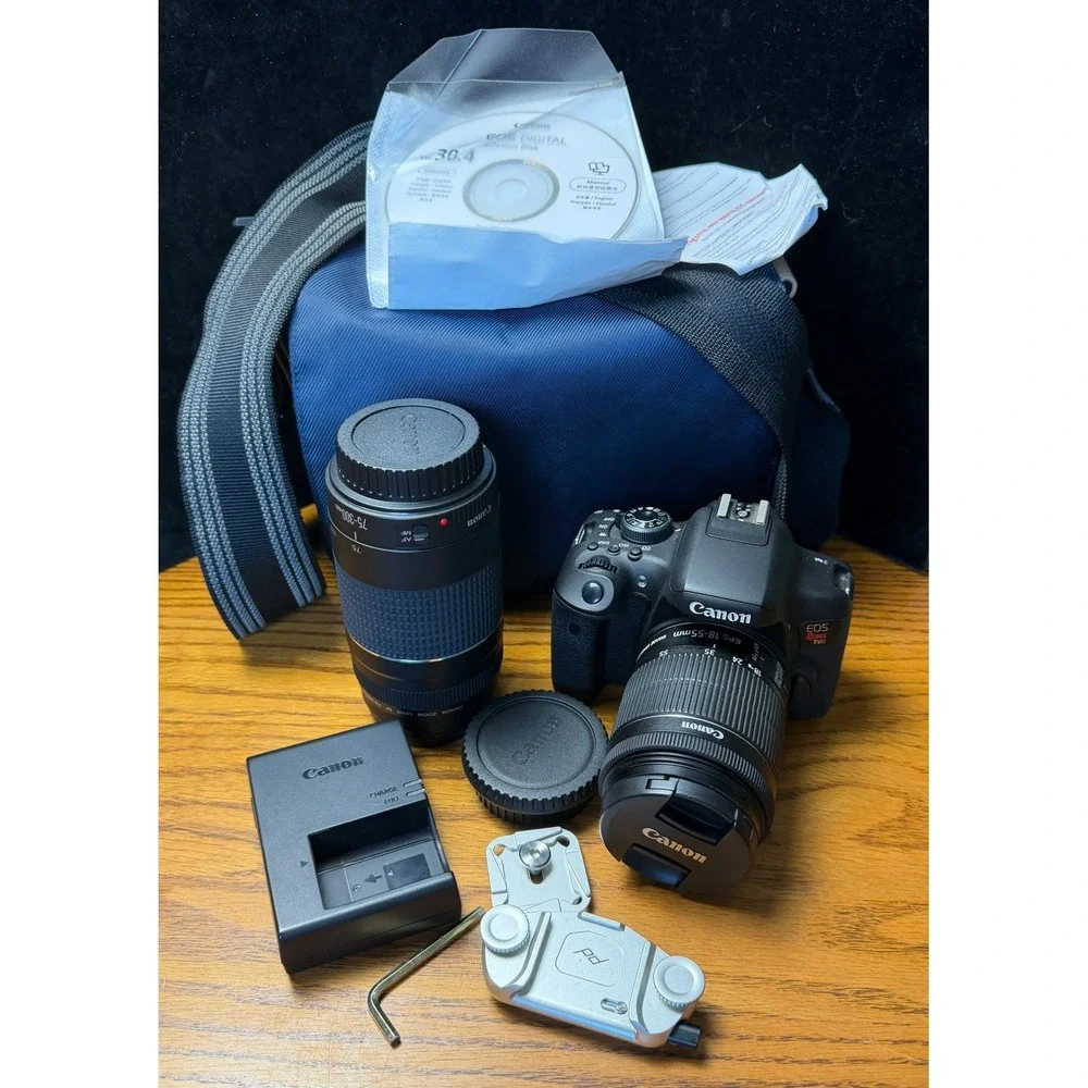 Canon EOS Rebel T6i DSLR Camera Bundle: 18-55mm & 75-300mm Lenses